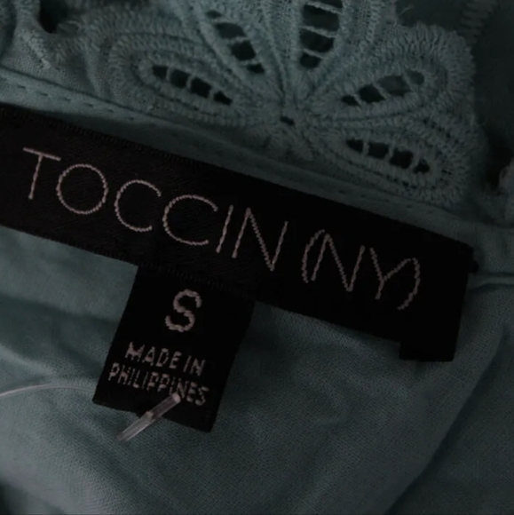 Toccin NY Embroidered Floral Overlay Blue Dress, S - Picture 4 of 4